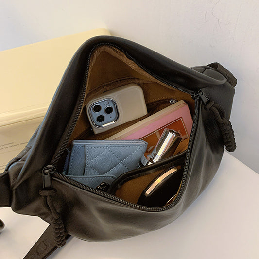 Borsa casual quotidiana semplice con personalità in PU di colore solido