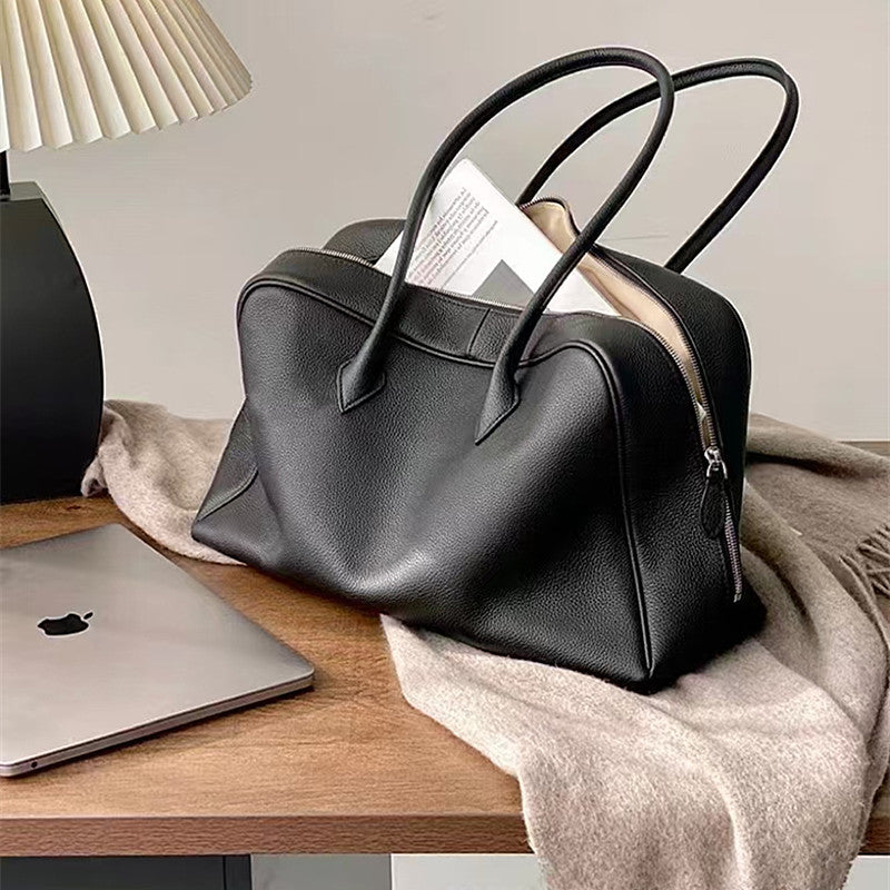 Cowhide Special-interest Design Pillow Large Capacity Shoulder Underarm Bag