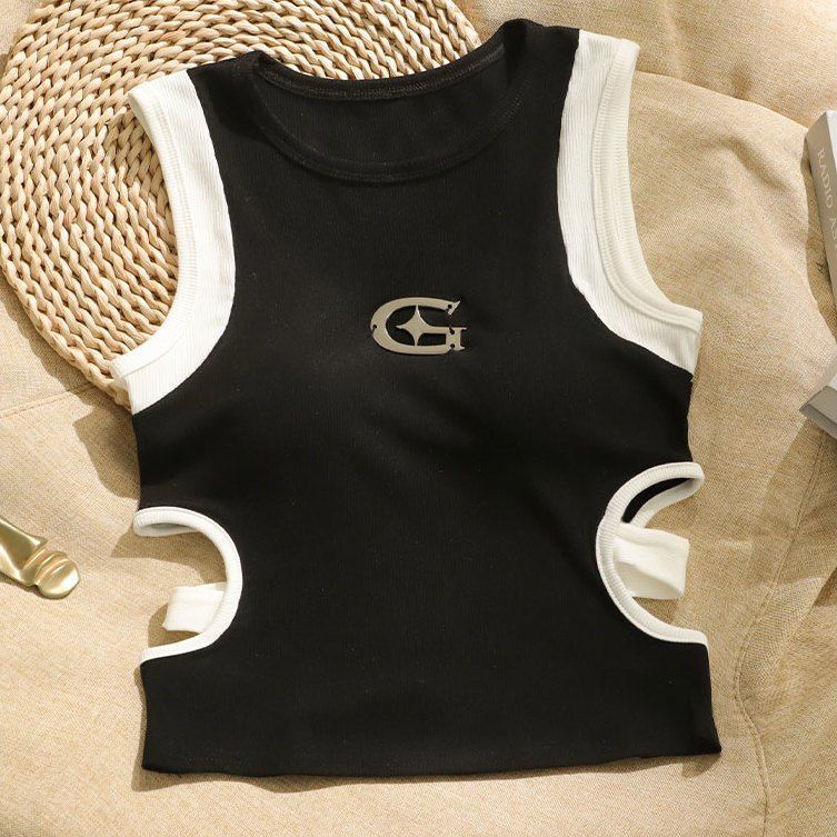 Design Sense Midriff Outfit Sleeveless Vest Slim Top For Women
