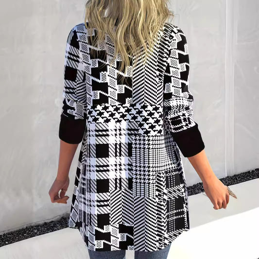 Cardigan casual largo a maniche lunghe