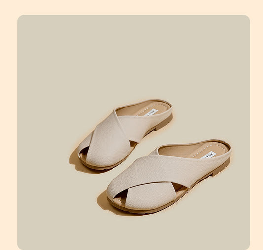 Soft Bottom Closed Toe Low-top Half Slippers For Women