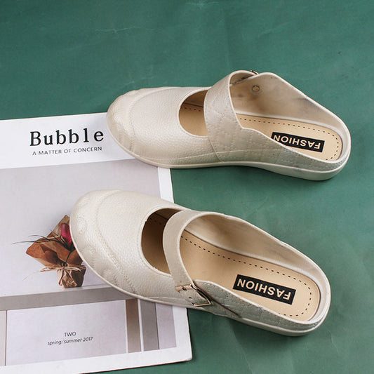 Baotou Pantofole piatte semi-sandali da donna