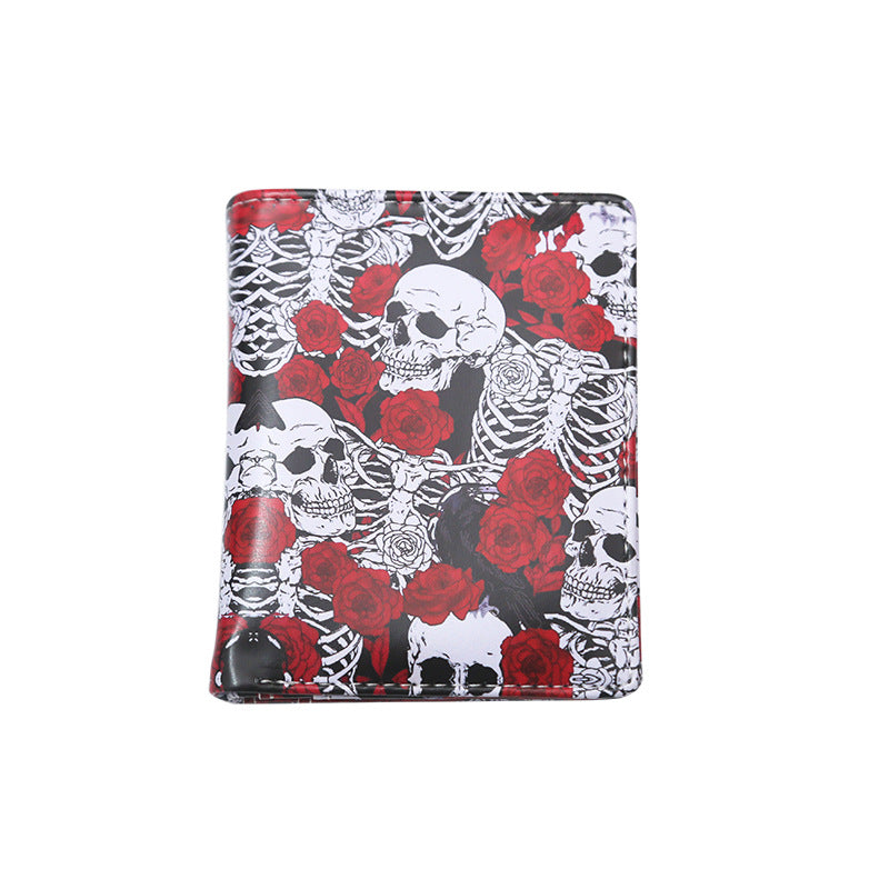 Vintage Skull Print Women's Zipper Wallet