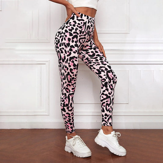 Pantaloni da yoga con stampa leopardata, abbigliamento sportivo e fitness, collant, abbigliamento esterno