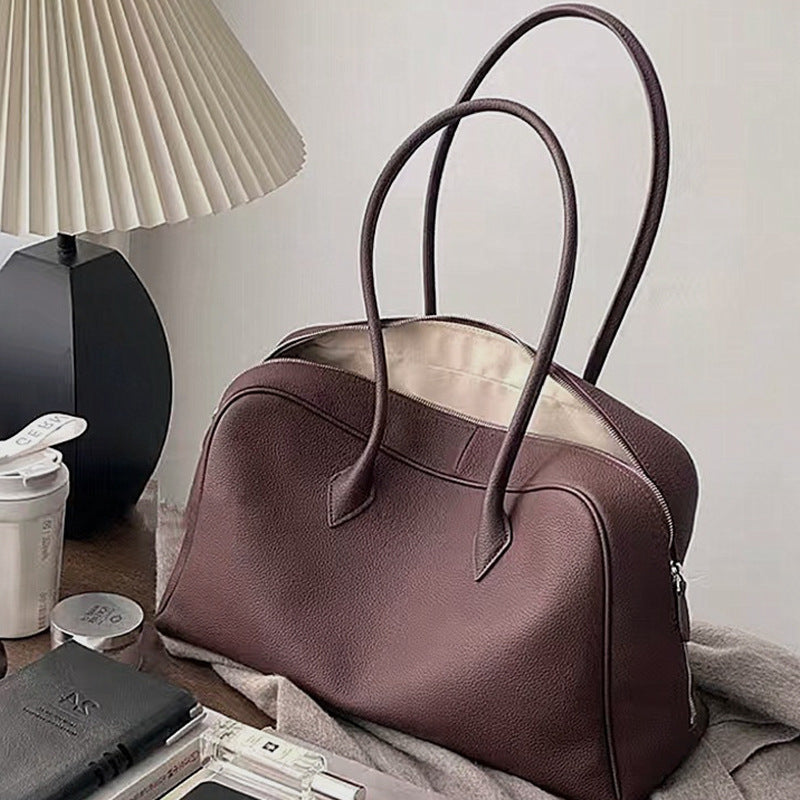 Cowhide Special-interest Design Pillow Large Capacity Shoulder Underarm Bag