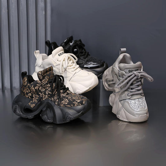 Scarpe sportive casual alla moda con plateau da donna, adatte a tutti i tipi di occasioni