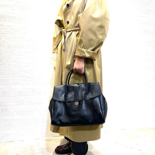 Borsa in vera pelle vintage realizzata a mano con primo strato di pelle conciata al vegetale