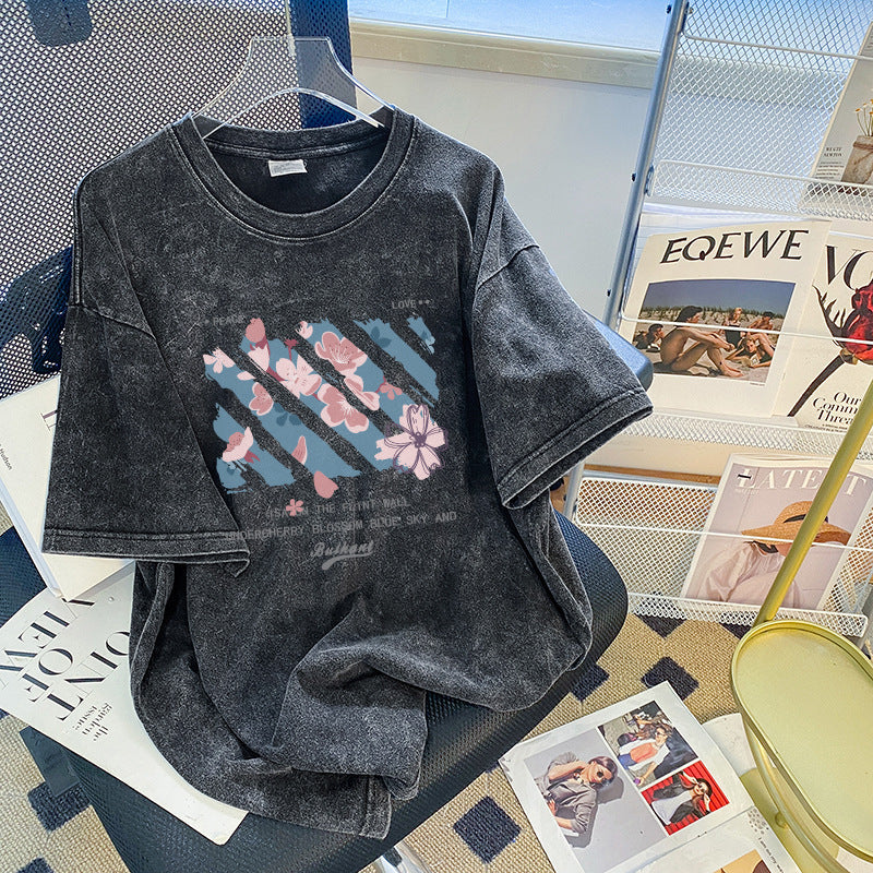 Damen Kurzarmshirt aus Baumwolle mit Rundhalsausschnitt