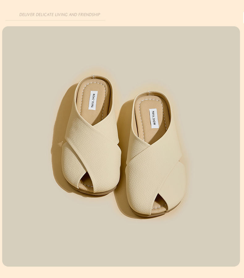 Halbhohe Hausschuhe mit weicher Sohle und geschlossener Spitze für Damen