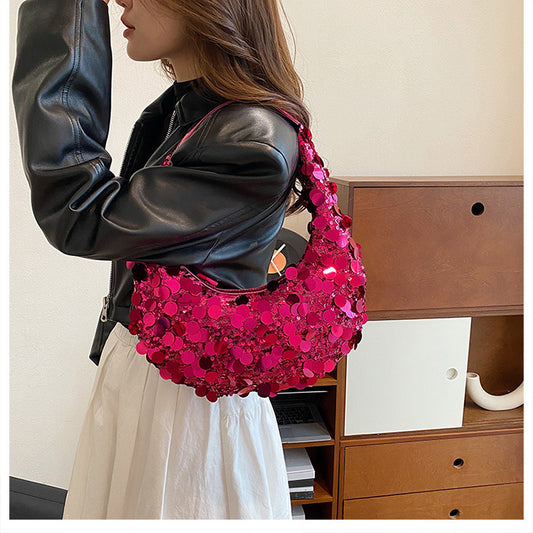 Borsa da pranzo con paillettes colorate, di lusso e alla moda, da donna, nuova