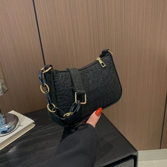 Borsa a tracolla piccola con catena, alla moda, leggera e alla moda