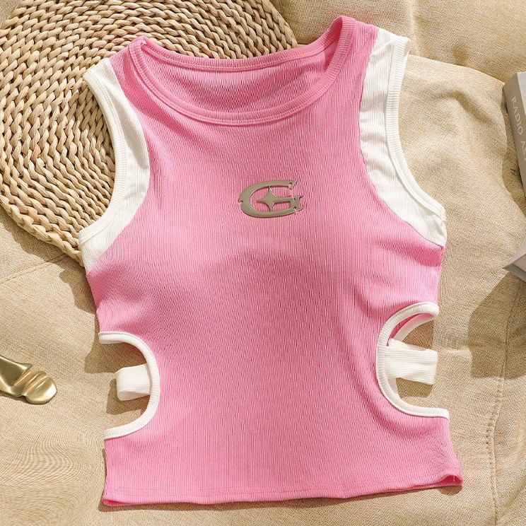 Design Sense Midriff Outfit Canotta senza maniche aderente per donna