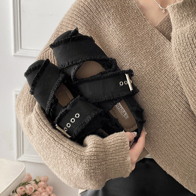 Sommer-Mary-Jane-Schuhe mit innerem Match-Rock und weicher Sohle