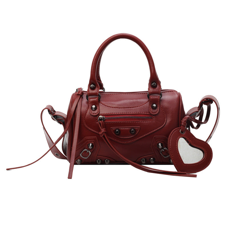 Tragbare Schulter-Crossbody-Unterarmkissentasche mit Quastennieten