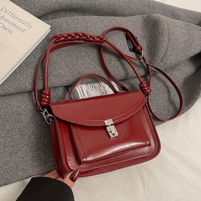 Lässige kleine quadratische Umhängetasche Retro tragbare Messenger Handtaschen für Frauen