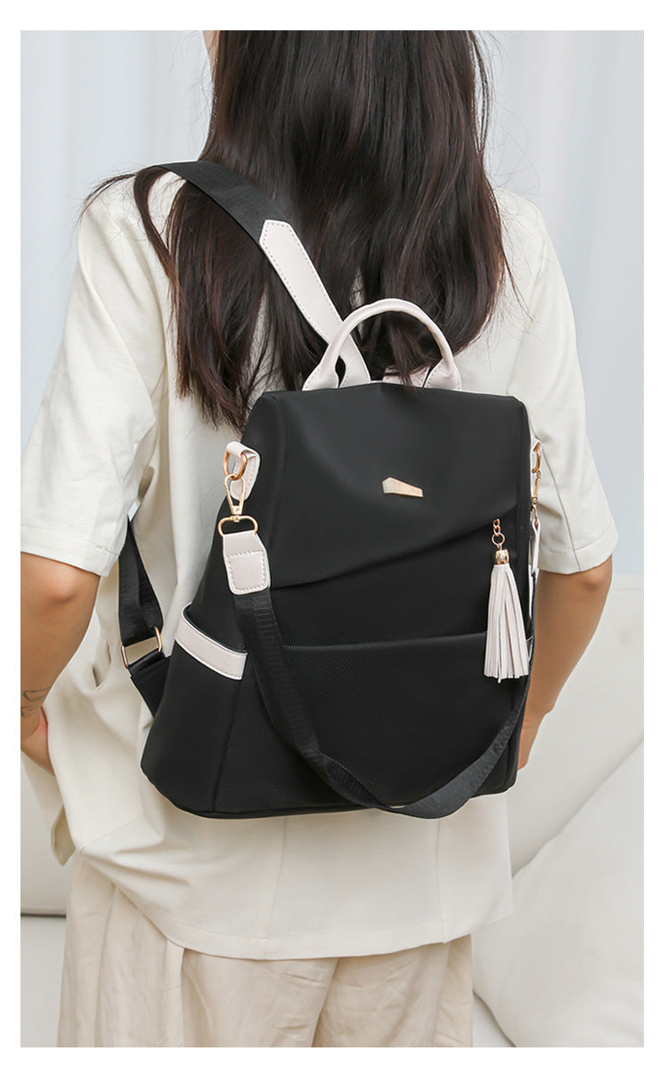 Simple Solid Color Backpack Women's Fashion Travel Backpack