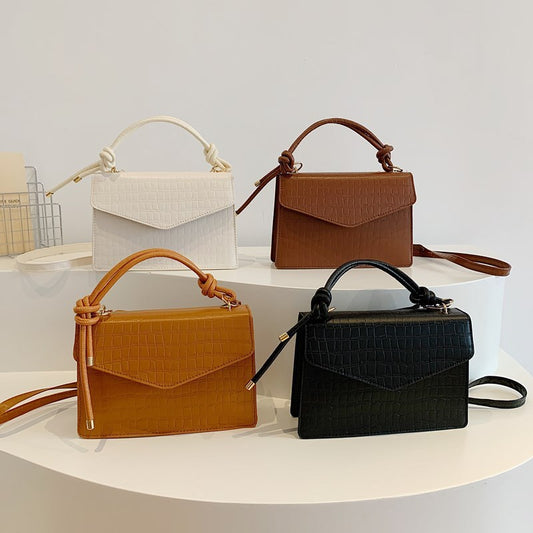 Einfarbige, lässige, tragbare Umhängetasche im Retro-Stil