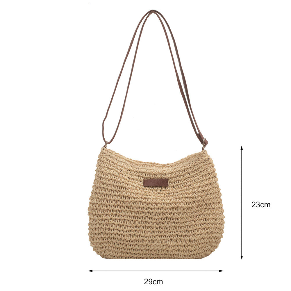 Borsa tote in paglia per le vacanze con design di nicchia