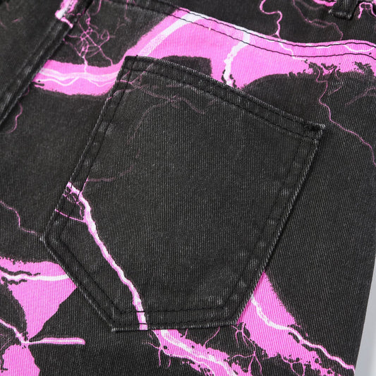 Jeans casual stampati versatili in stile street