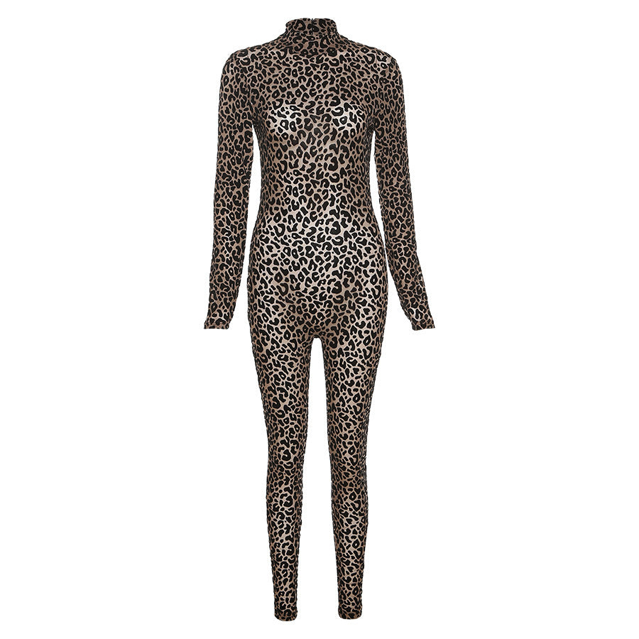 Tuta casual alla moda, sexy e sottile con cerniera posteriore