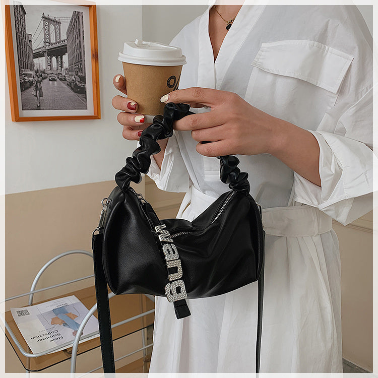 Ladies Shoulder Bag, Underarm Pleated Bag