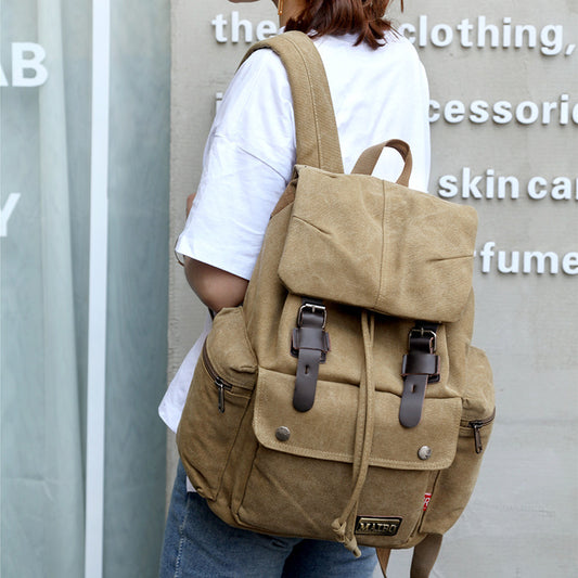 Zaino in tela da uomo e da donna, grande capacità, secchiello