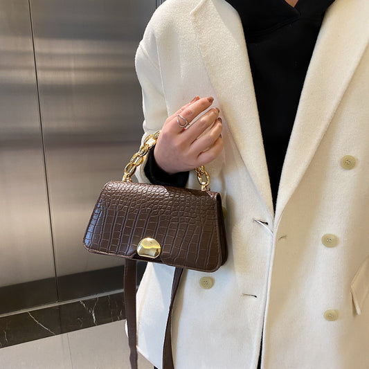 Borsa a tracolla retrò, piccola borsa quadrata semplice