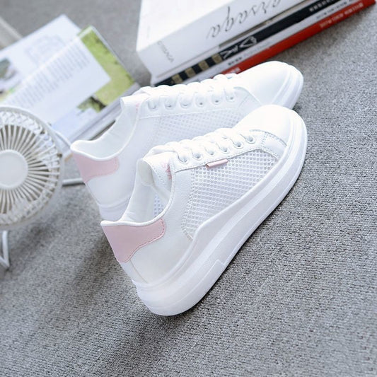 Sneakers traspiranti casual in rete da donna