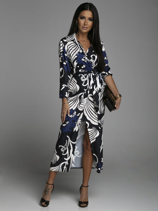 Abito camicia a maniche lunghe da donna alla moda