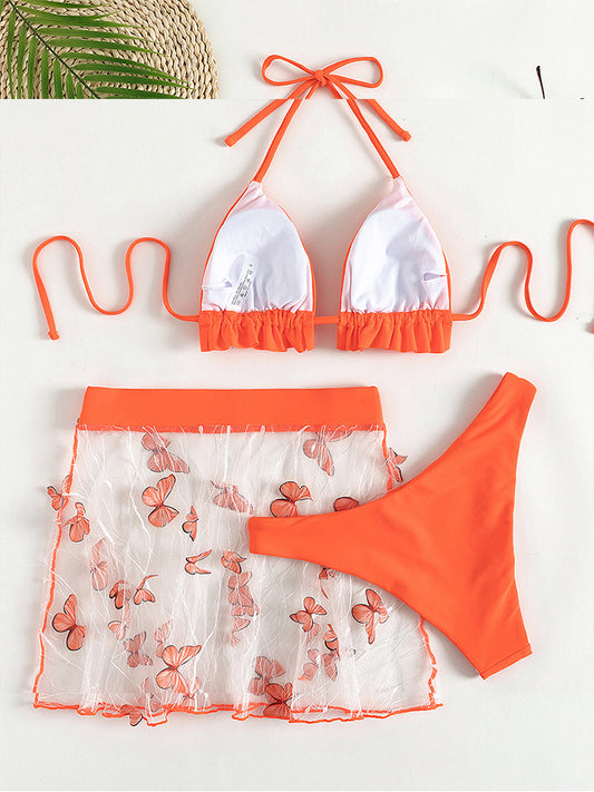 Bikini push-up in stile coreano con tre pezzi separati