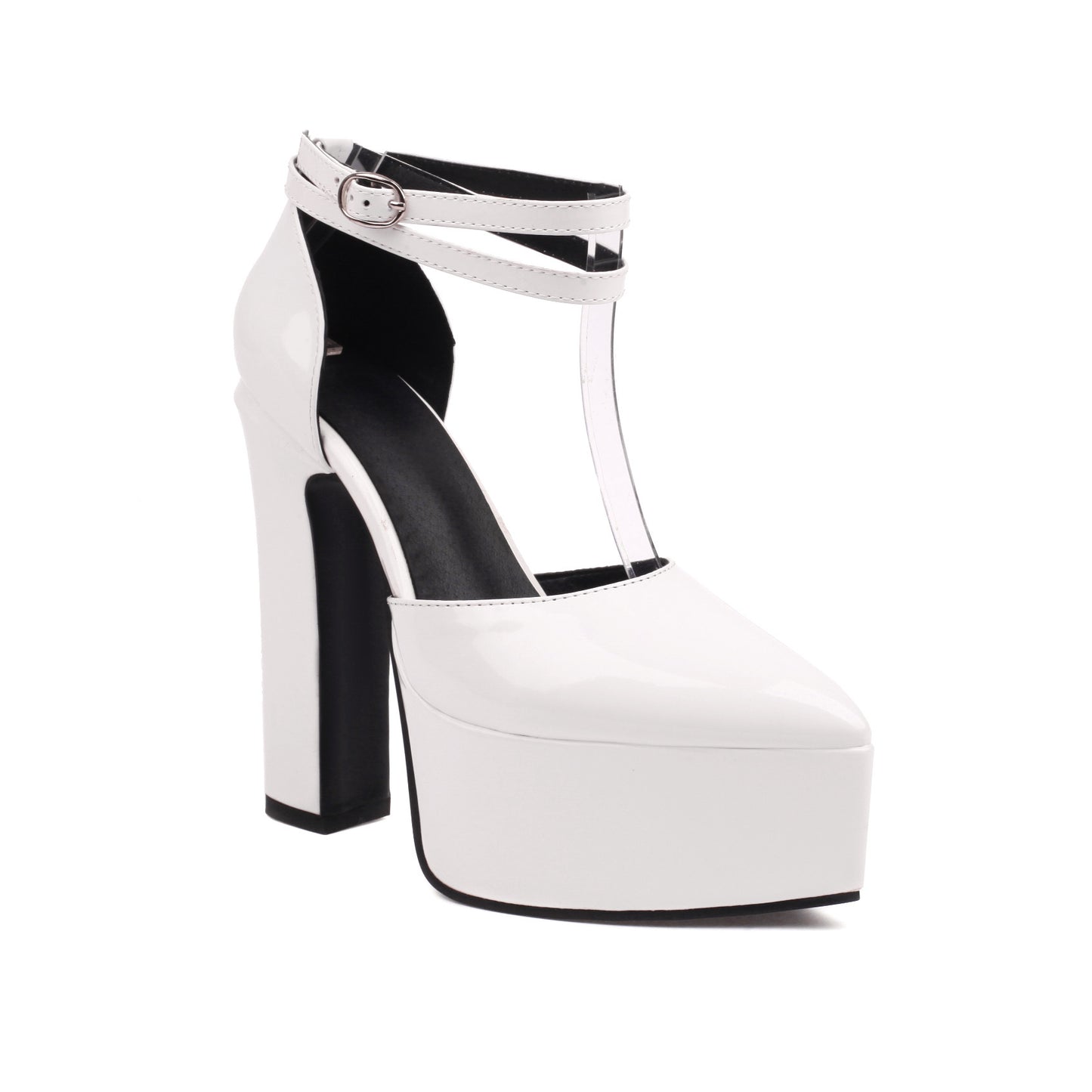 Décolleté con tacco alto da donna multicolore in pelle lucida