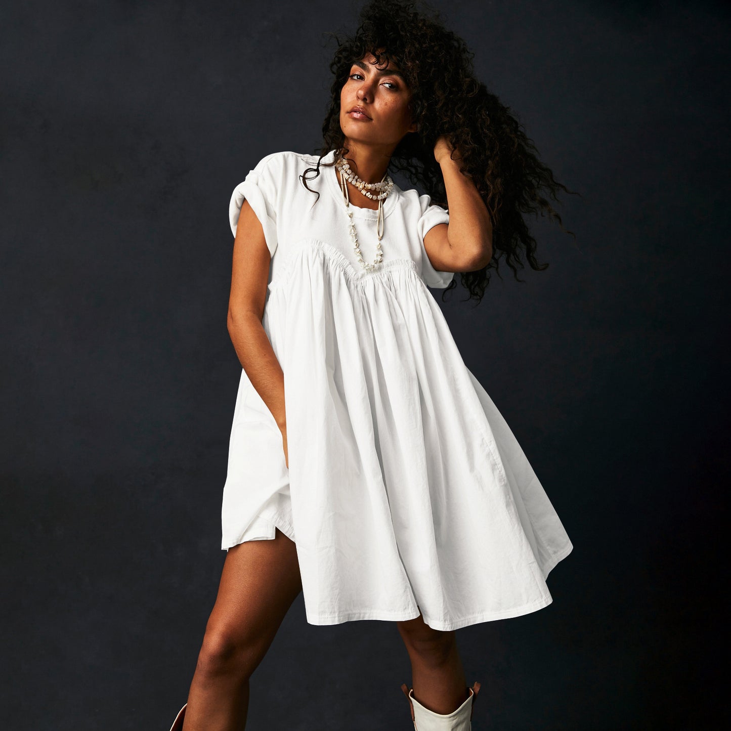 New Casual Short Sleeve Round Neck Holiday Dress Women