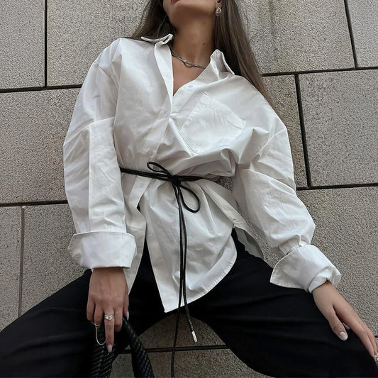 Cardigan da pendolare, camicia bianca, top da donna