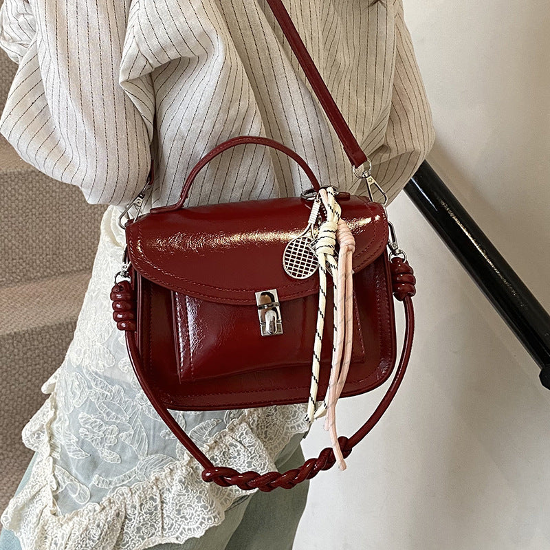 Lässige kleine quadratische Umhängetasche Retro tragbare Messenger Handtaschen für Frauen
