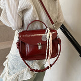 Lässige kleine quadratische Umhängetasche Retro tragbare Messenger Handtaschen für Frauen