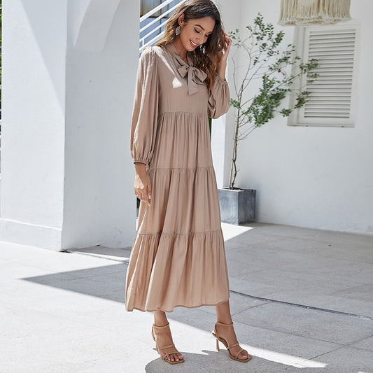 Misuratore di pressione vita plissettata era sottile leggero stile maturo donne abito primaverile