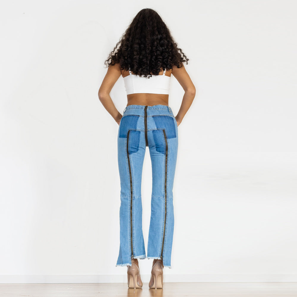 Shascullfites Women Split Straight Jeans