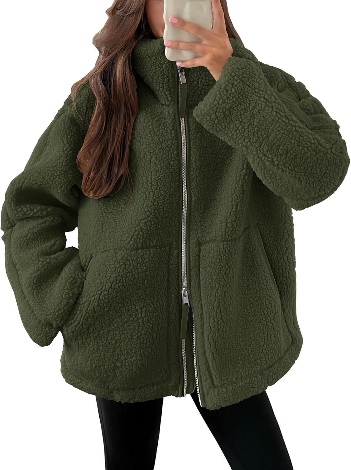 Fashion Solid Fleece Jacket Fall Spring Long Sleeve Women's Clothing