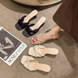 Damen Sommerschuhe mit mittelhohem Absatz und Stilettoabsatz
