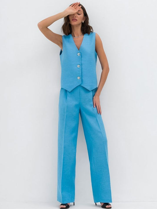 Abito casual in cotone e lino da donna alla moda