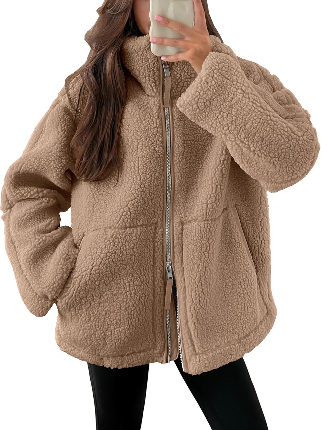 Fashion Solid Fleece Jacket Fall Spring Long Sleeve Women's Clothing