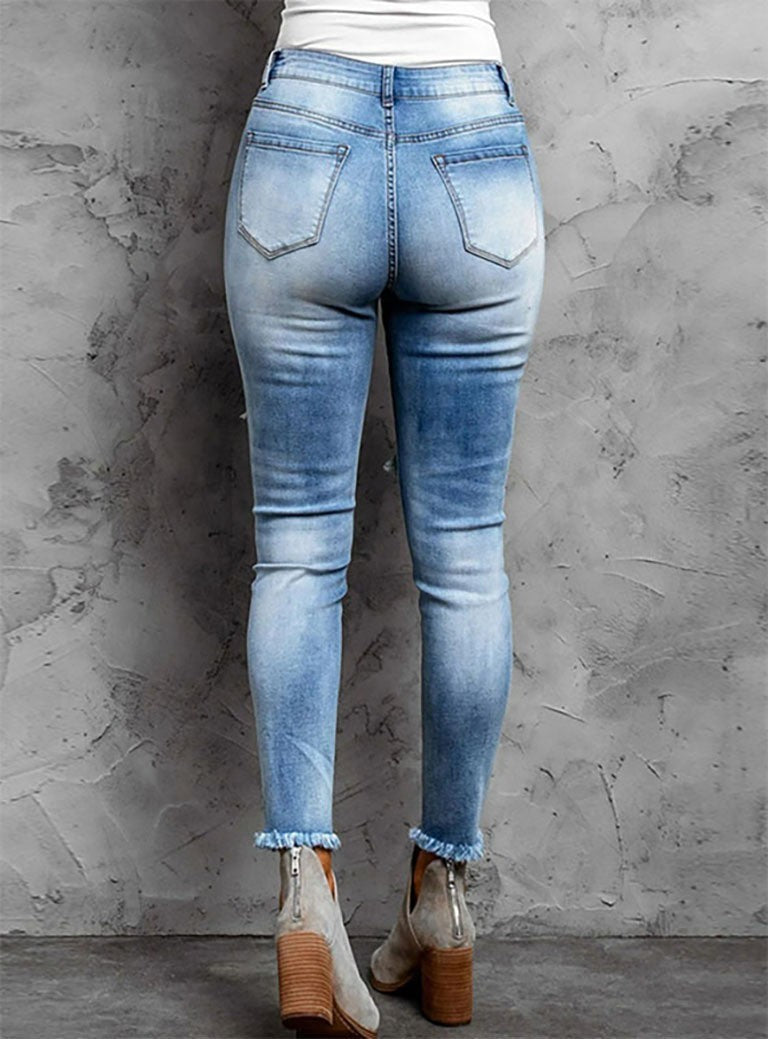 Burrs Tassels Denim-Hose für Damen
