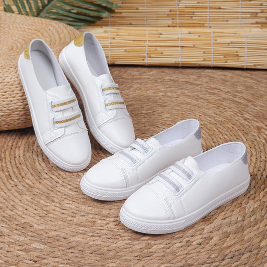 Weiße Schuhe Casual Vielseitig Slip-on Lazy Low-cut Flat