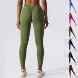 Schlanke Yoga-Fitnesshose, atmungsaktiv, schnelltrocknend, Leggings, Pfirsich, Hüftlifting-Hose für Damen