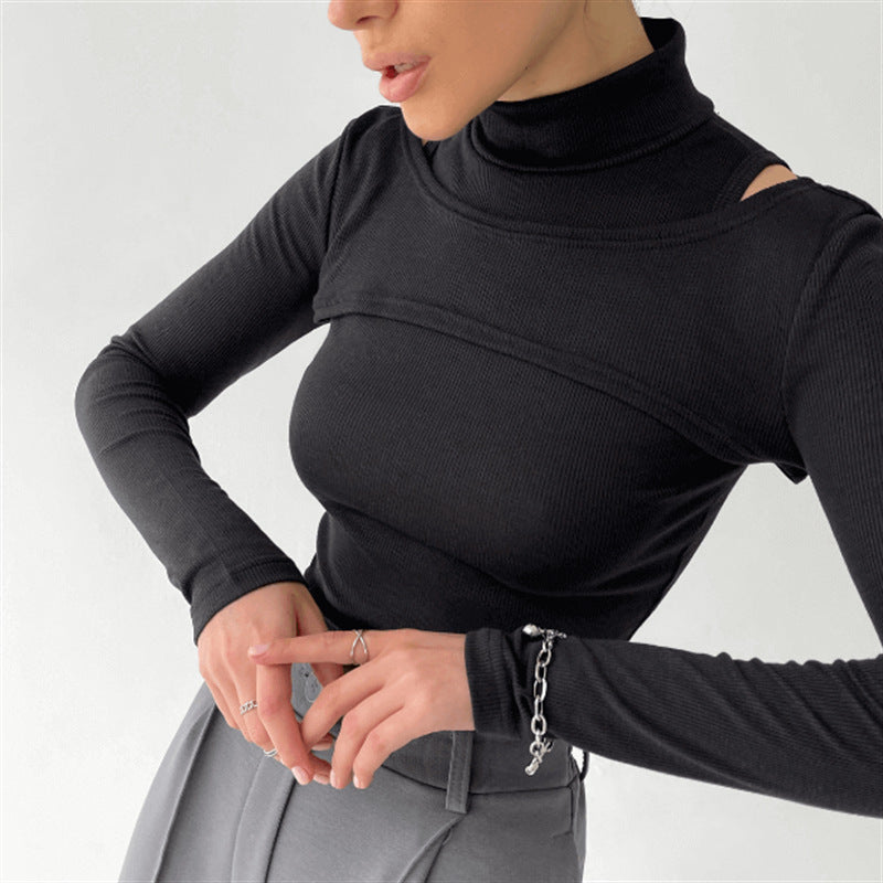 Canotta con collo alto Top corti in due pezzi