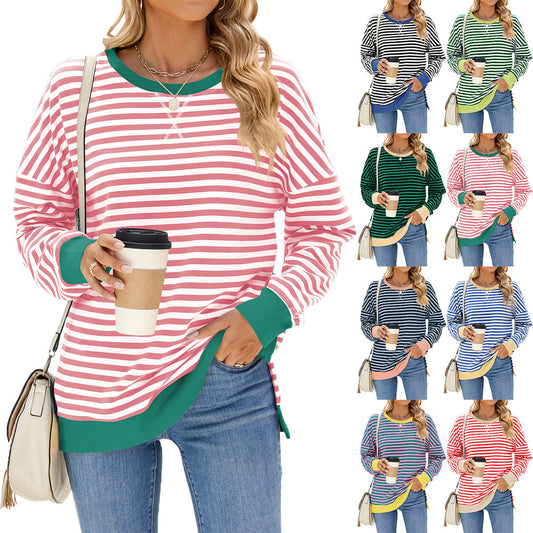 Fashion Casual Round Neck Pullover Top Women's Clothing