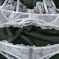 Set reggiseno e mutandine con anello in acciaio trasparente bianco da donna