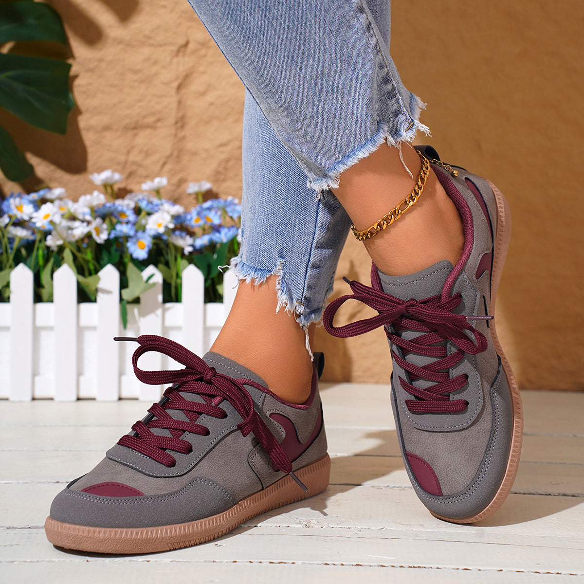Scarpe da donna con tacco basso, leggere, suola morbida, per il tempo libero