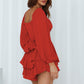 Women Jumpsuit Short Puff Sleeve Fashion Ruffle Shorts