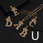 Micro-inlaid Colorful Zircon Hip-hop Personality 26 Letters Pendant Necklace